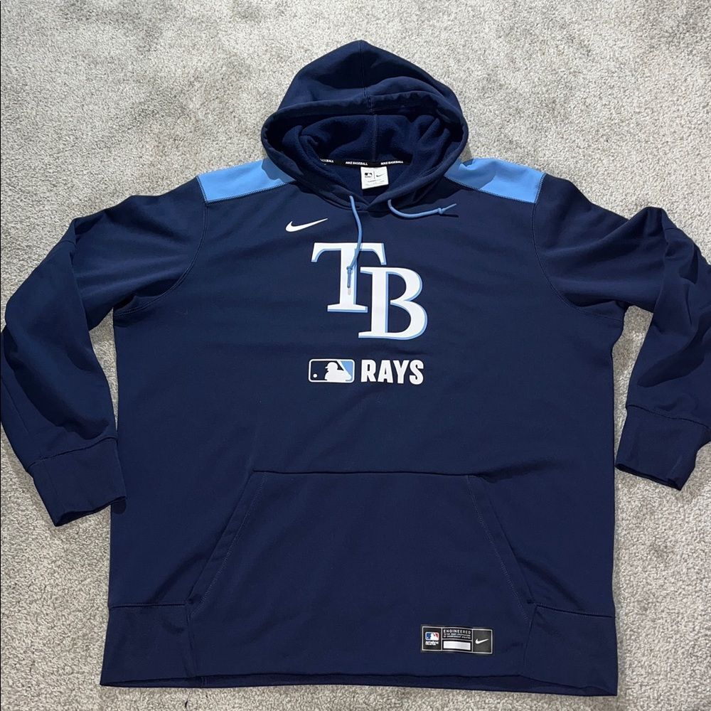 Authentic Nike Big Man Tampa Bay Rays MLB baseball Hooded hoodie sweatshirt XXL